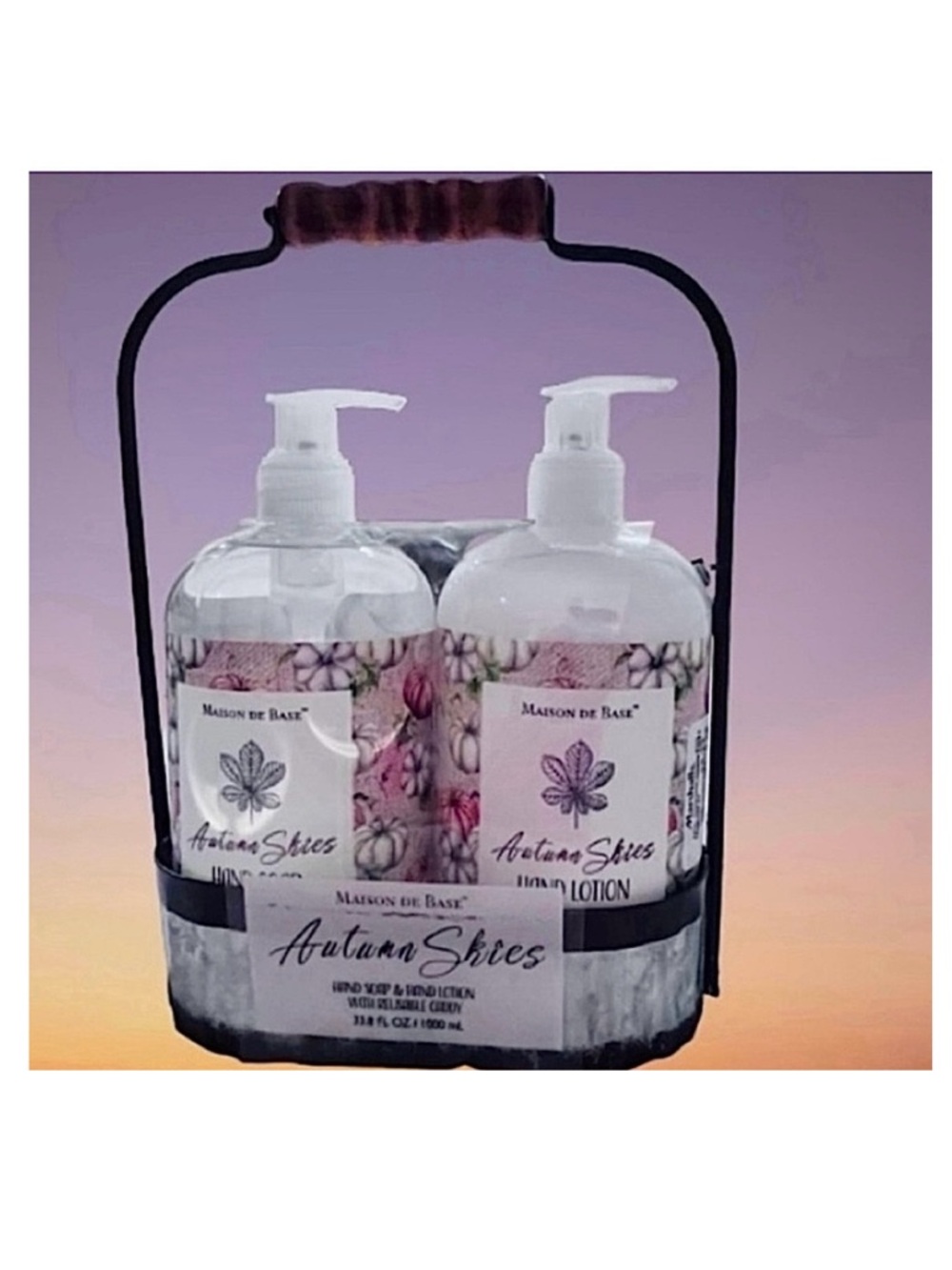 Autumn Skies Hand Soap & Lotion Set - White/Purple